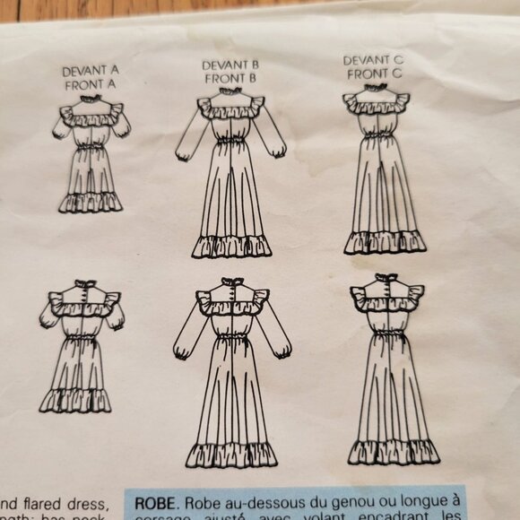 Vintage Little Vogue 1339 Girls Dress Sewing Pattern Size 7 8 10 Costume Cosplay - Picture 6 of 11